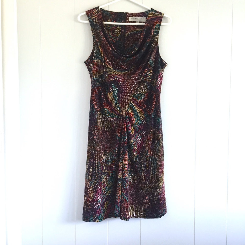 {Trina Turk} cowl neck sleeveless silk dress